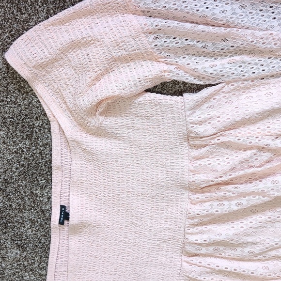 Torrid Women's Off-Shoulder Lace Babydoll Top Pink Stretchy Size 5X - Picture 3 of 11